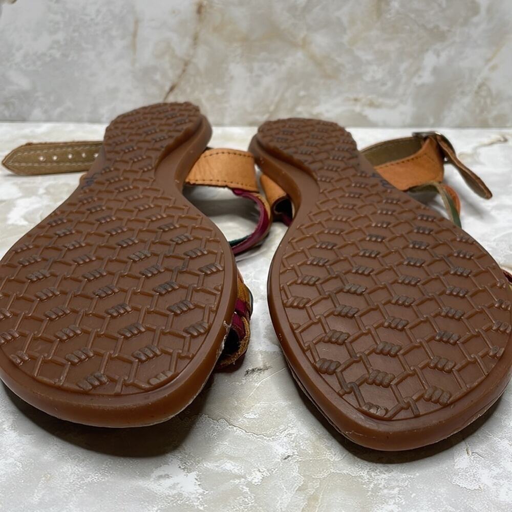 Raguer Artisan Unique Vibrant Boho Heurache Style Leather Sandals - Picture 6 of 8